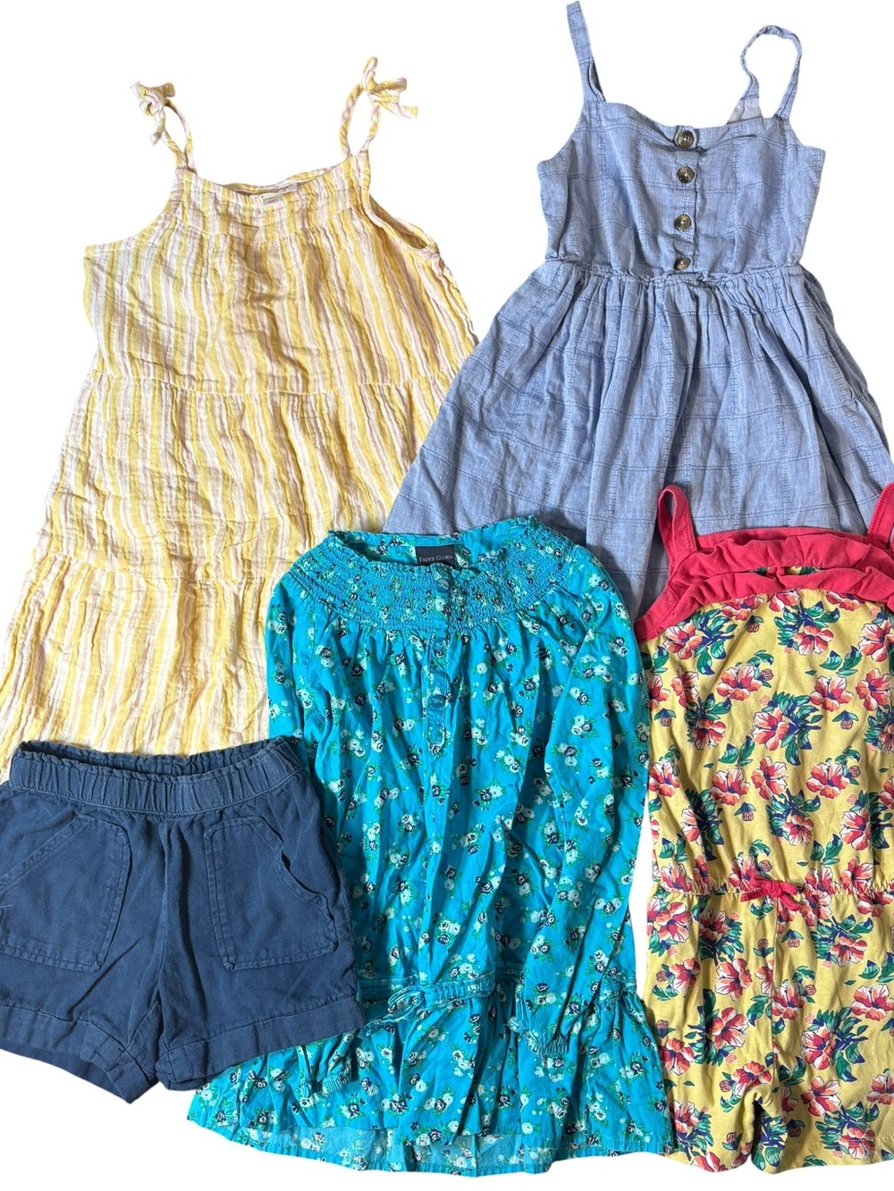 Girls Summer Bundle Size 5/6 Cat & Jack Dresses Romper Shorts